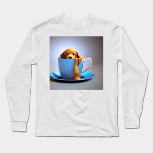 Puppuccino Coffee And Cute Puppy Doggy Long Sleeve T-Shirt